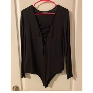 Plus Size Fashion Nova Lace Up bodysuit